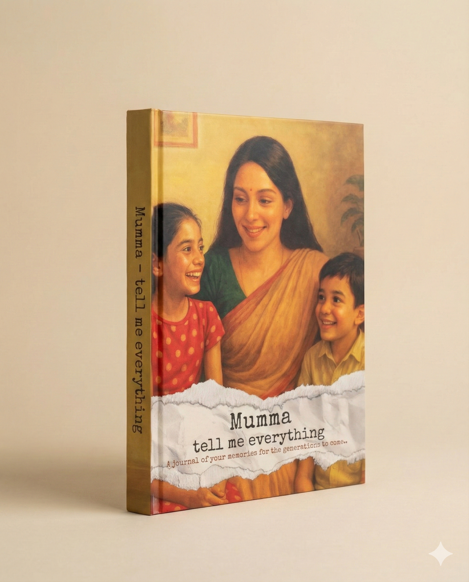 Mumma Tell Me Everything hardback memory journal for Indian and East African families, gift for mums
